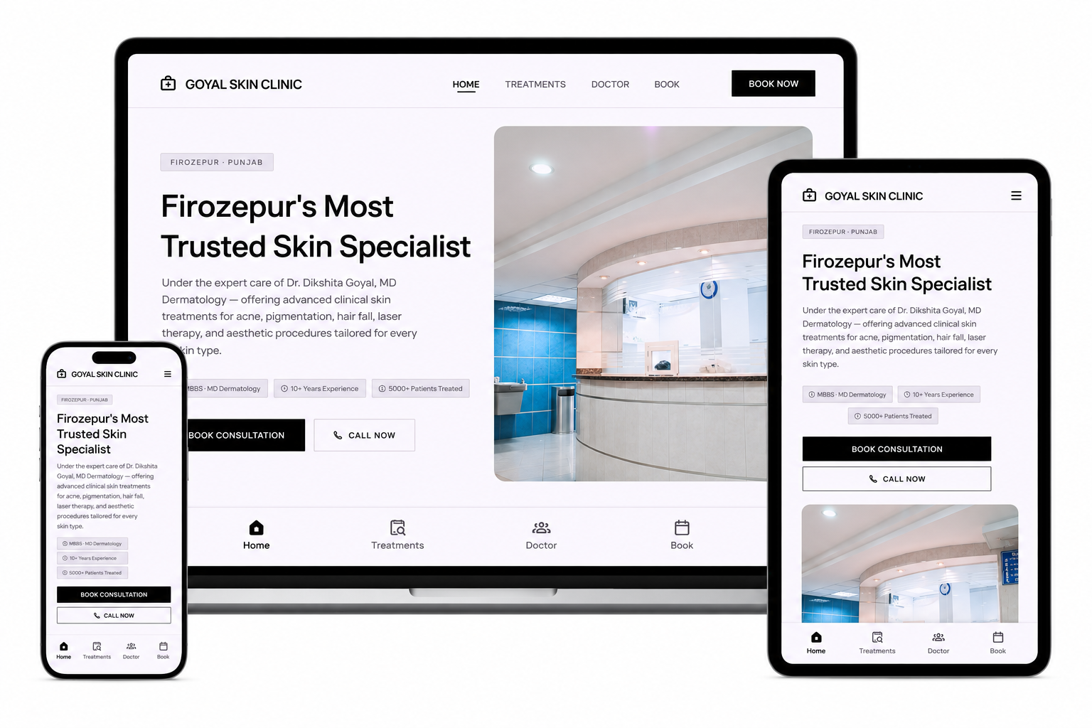 Premium Skin Clinic Website Design