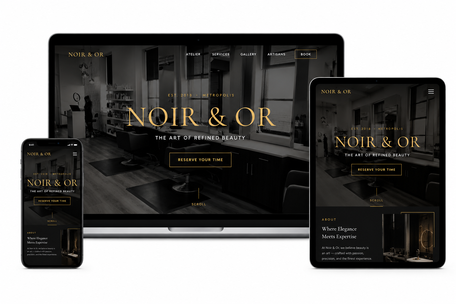 Noir & Or — Luxury Salon Website
